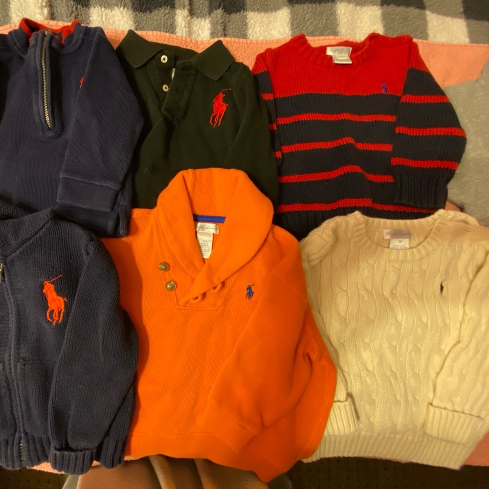 9 Ralph Lauren, 1 h&m , I Adidas hoodie 11 sweaters all together $55